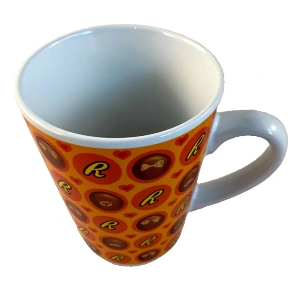 Galerie Reese's Peanut Butter Cup 12 oz. Orange and Brown Ceramic Coffee Mug - Picture 2 of 7